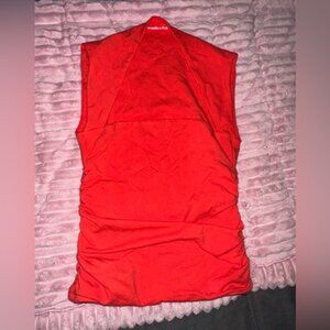 Abercrombie & Fitch Red Ruched Sleeveless Top XS
